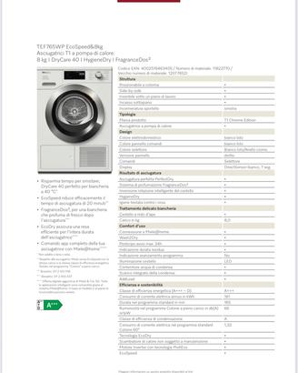 Asciugatrice Miele A+++ EcoSpeed 8kg
