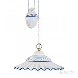 Lampadario saliscendi in ceramica stile vintage