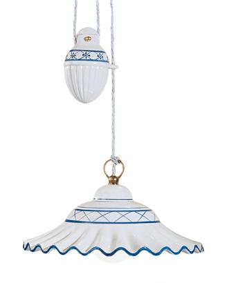 Lampadario saliscendi in ceramica stile vintage
