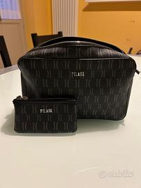 Borsa prima classe nera con portafoglio