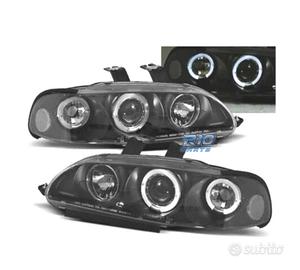 FARI PER HONDA CIVIC 92-95 ANGEL EYES SFONDO NERO