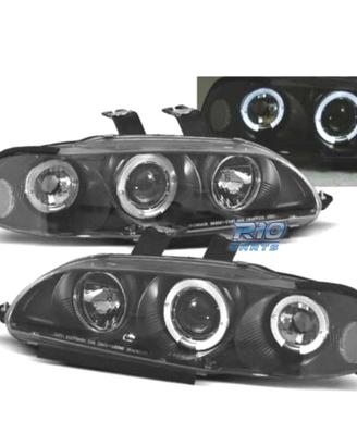 FARI PER HONDA CIVIC 92-95 ANGEL EYES SFONDO NERO