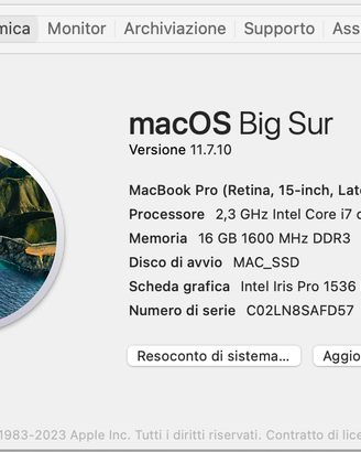 macbook pro retina 15 pollici, late 2013.