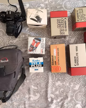 Canon FD Scatole Originali + Flash 199A