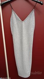 Top donna argentato buone condizioni 