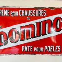 Targa Smaltata Bombata Vintage "DOMINO"