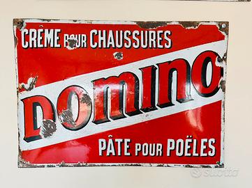 Targa Smaltata Bombata Vintage "DOMINO"