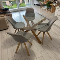 Tavolo in vetro tondo+ 4 sedie