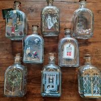 Set Holmegaard 8 bottiglie liquore natalizie 
