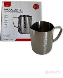 Bricco latte 550 ml inox, misurino beccuccio nuovo