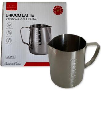 Bricco latte 550 ml inox, misurino beccuccio nuovo