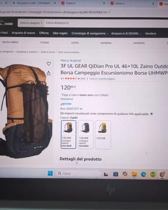 3F UL GEAR QiDian  UL 46+10L Zaino Outdoor Arra