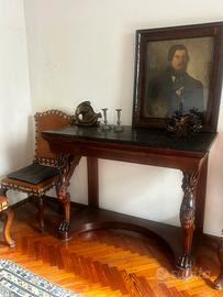 Consolle quadro dipinto antico ritratto notaio uom