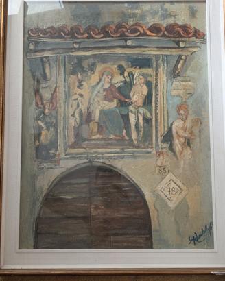 Quadro Cecchetti 1961 "Affresco" - Milano