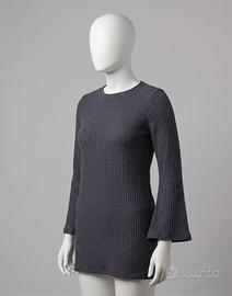 Vestitodonna grigio maniche a campana - Tg.  XS
