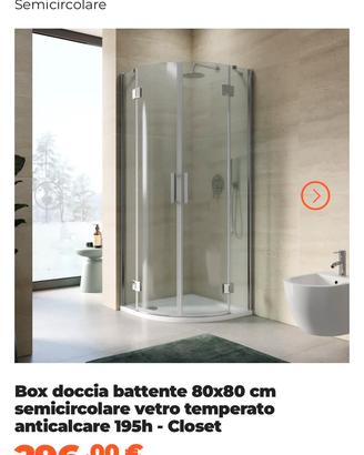 Box doccia 80x80 semicircolare anticalcare