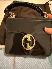 Borsa Gucci originale in pelle verniciata nera
