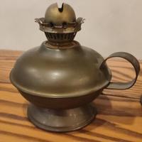 LUME A PETROLIO Antico in OTTONE/BRONZO - Lume da 