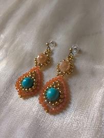 Orecchini a goccia eleganti Pietre dure Turchese