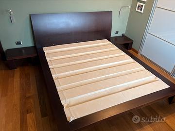 Letto matrimoniale AXIL in legno wenge’