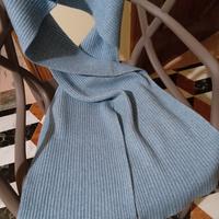 sciarpa azzurro in pura lana vergine 