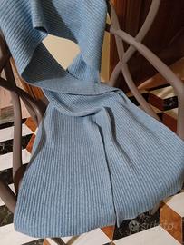 sciarpa azzurro in pura lana vergine 