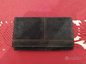 Portafoglio Organizzatore in Pregiato Nabuk Blu No