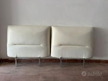 Schienale per letto matrimoniale in pelle bianca