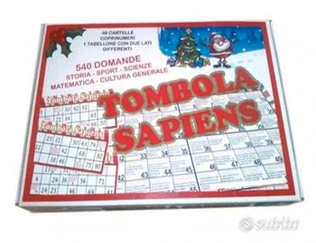 Tombola Sapiens -Nuovo Gioco da tavolo -Bingo Quiz