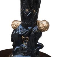 statua porta piante pietra dipinta a mano oro/nero