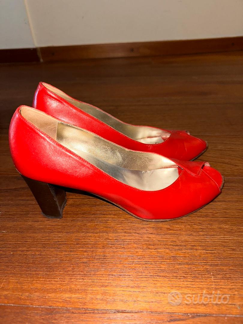 Scarpe rosse shop tacco aperte