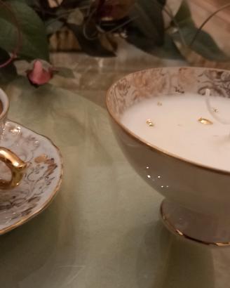 tazza  antica con candela