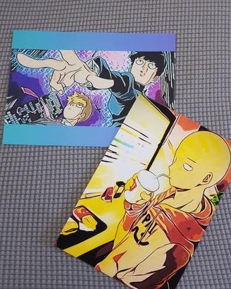 Stampe dei miei disegni di One Punch e Mob Psycho