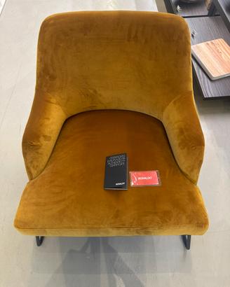 BONALDO Poltrona bassa blazer in velluto senape
