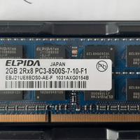 ram 2gb per portatile marca elpida pc3 8500s