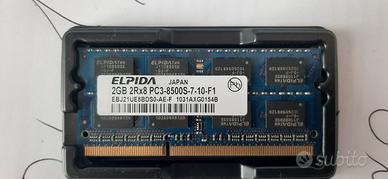 ram 2gb per portatile marca elpida pc3 8500s