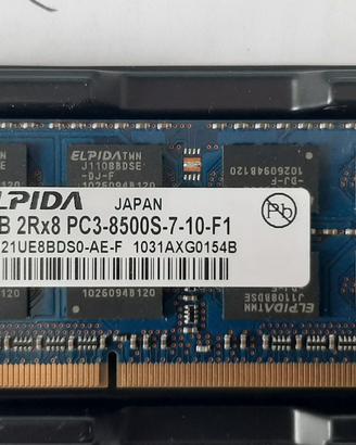 ram 2gb per portatile marca elpida pc3 8500s