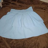 gonna estiva/primaverile celeste con balze