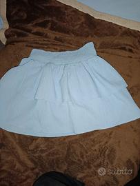 gonna estiva/primaverile celeste con balze