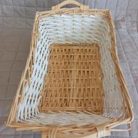 Cesto bianco e beige 70x34 H 18