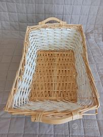 Cesto bianco e beige 70x34 H 18