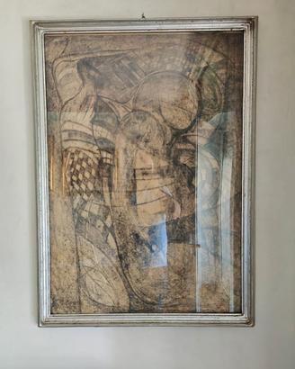 Quadro Carboncino Composizione Astratta