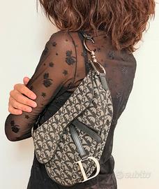 Christian Dior Vintage Saddle Bag Oblique Canvas