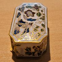 Scatola Cinese Vintage Cloisonne Smalto Cooper 
