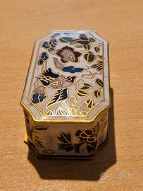Scatola Cinese Vintage Cloisonne Smalto Cooper 