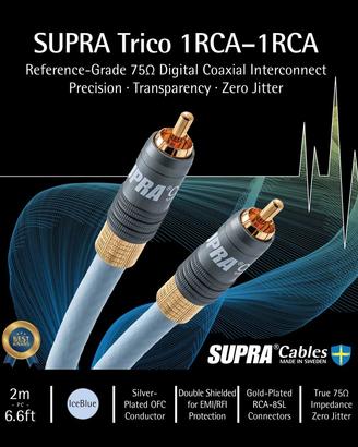 Supra Trico 1RCA-1RCA DIGITALE da 75 Ohm (2 metri)
