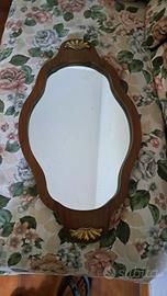 Vassoio vintage  di legno a specchio 