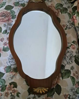 Vassoio vintage  di legno a specchio 