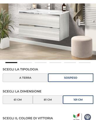mobile lavandino sospeso + mobile portaoggetti