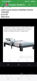 Struttura letto con doghe incluse